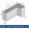 FINE TEXTURED - CAVITY CLOSER (L BLOCK) - 100/215MM