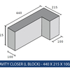 STANDARD - CAVITY CLOSER (L BLOCK) - 440 X 215 X 100/215MM - 25KG