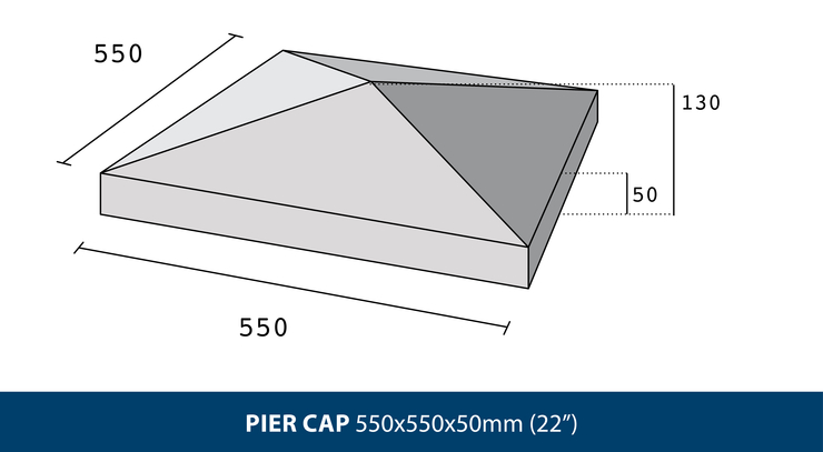 PIER CAP 550x550x50mm (22")