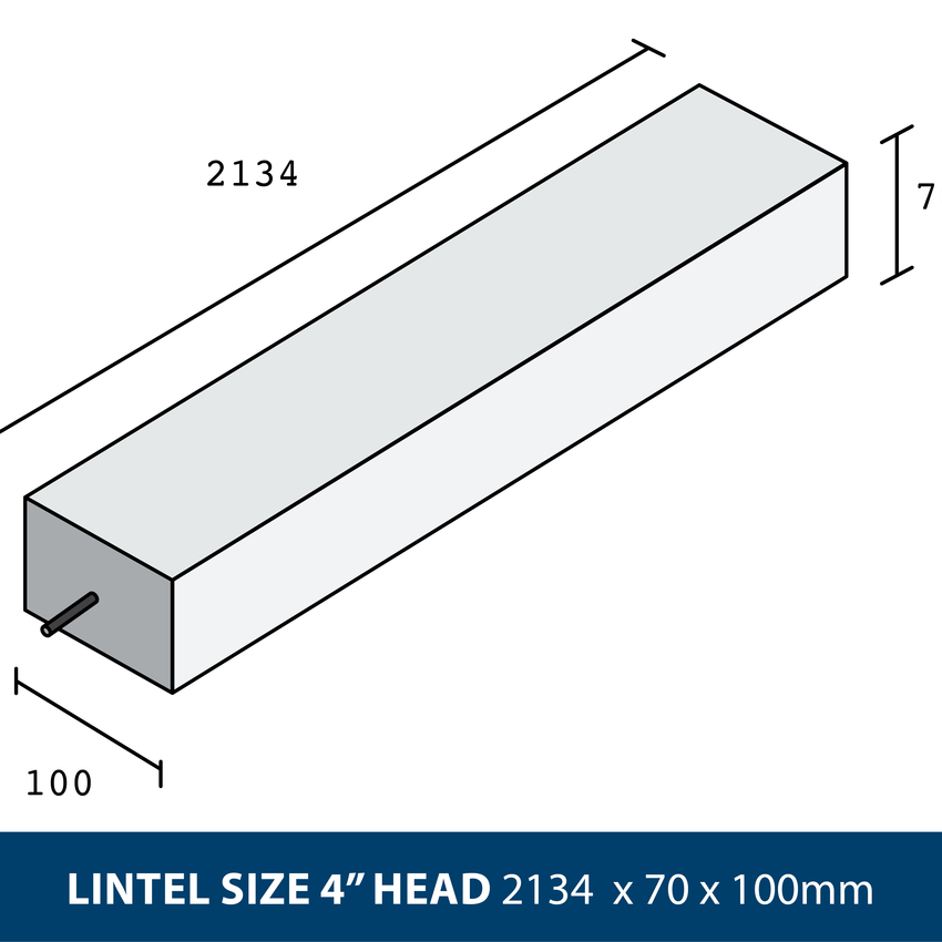 LINTEL SIZE 4" HEAD 2134 × 70 x 100mm