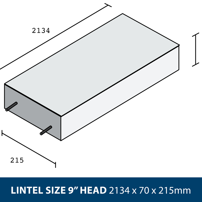 LINTEL SIZE 9" HEAD 2134 x 70 x 215mm